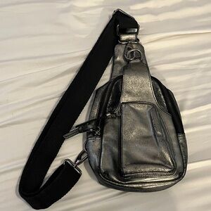 Free People Silver Sling Bag